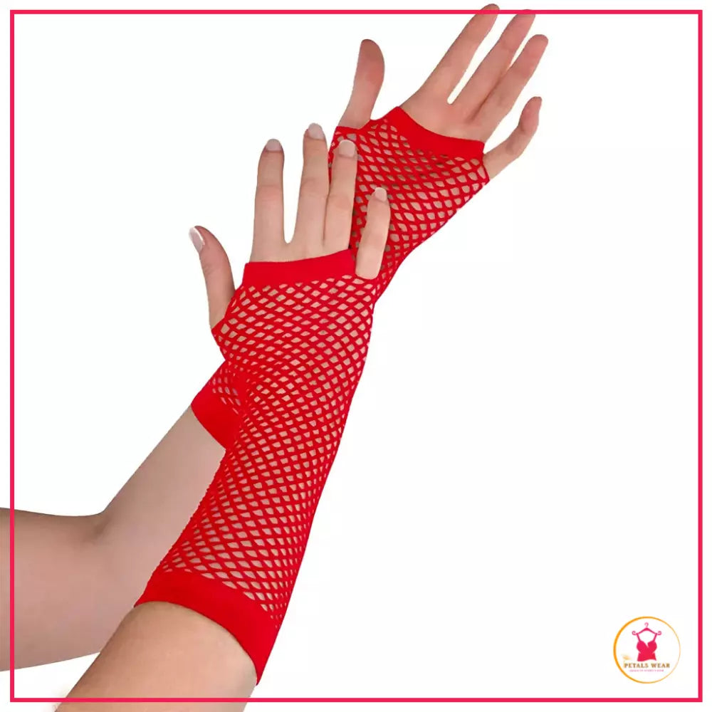 Neon Sexy Fishnet Lace Fingerless Handsleeves