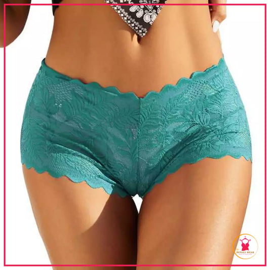 Low Waist Lace Underwear Breathable & Comfortable Fit - Aqua Green