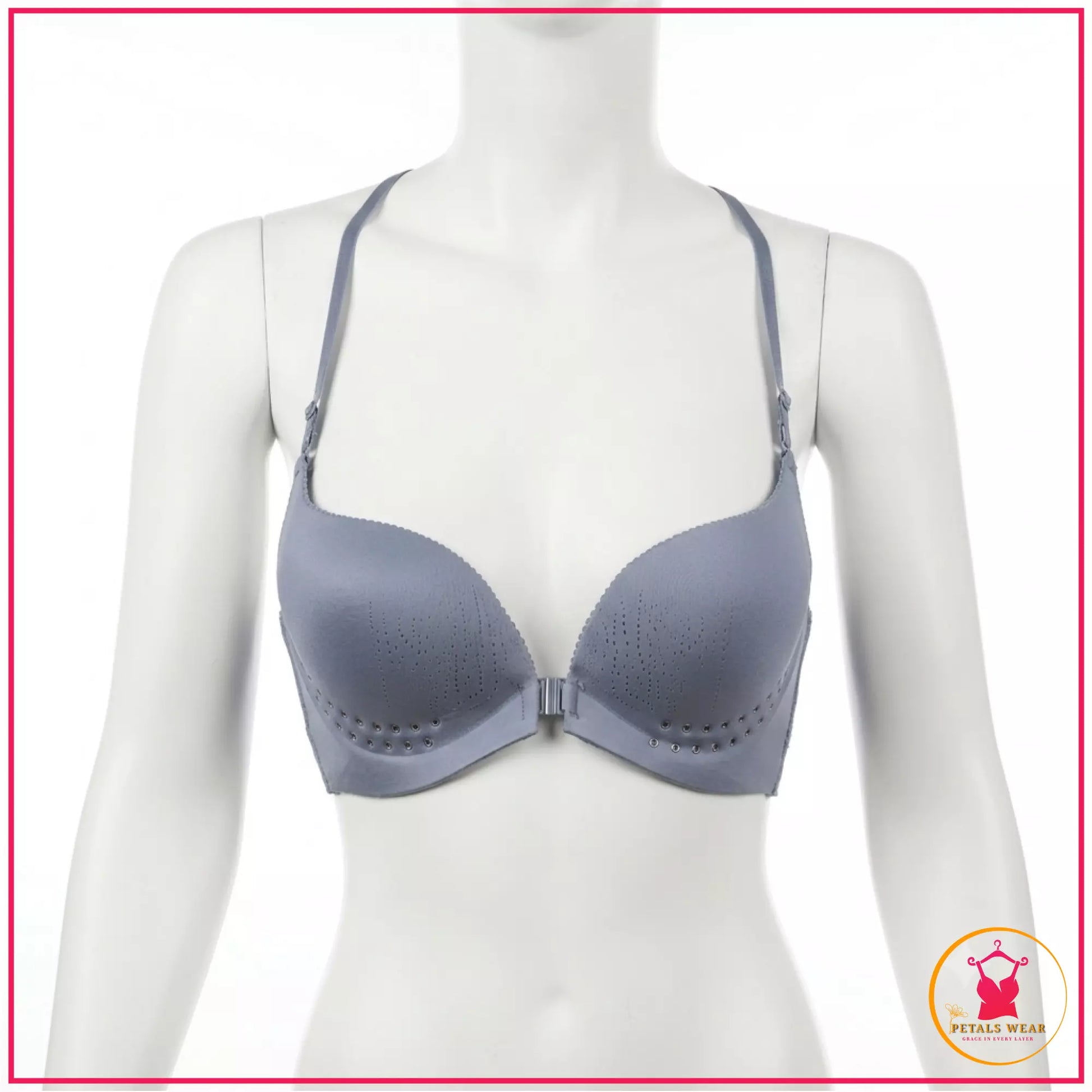 Comfortable front closure bra with light padding