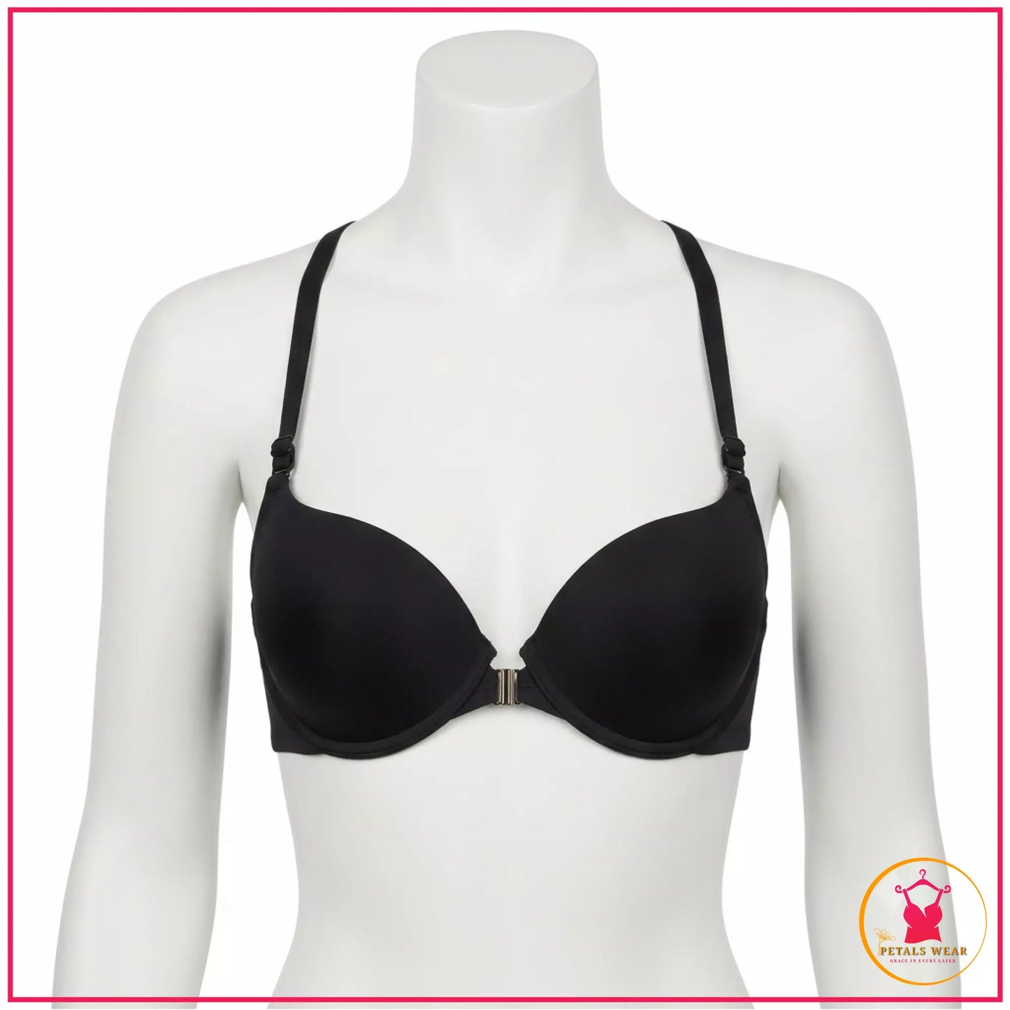 Elegant Front Open Floral Lace Bra
