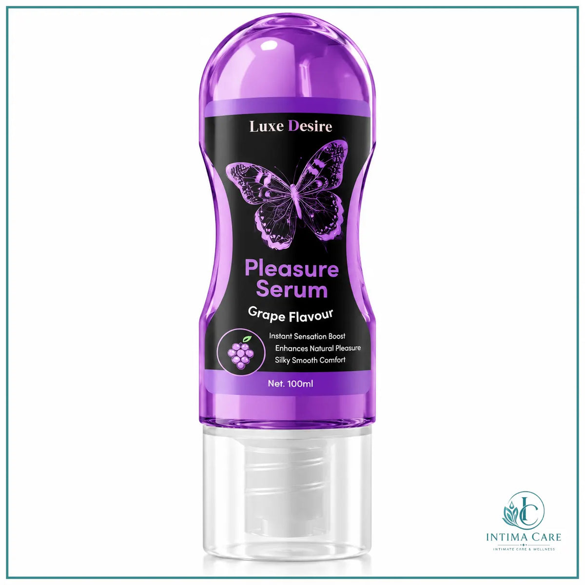 Intima Care Grapes Water-Based Lubricant 100ml with distinctive upside-down bottle design