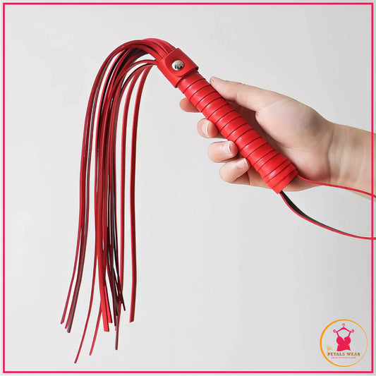 Leather Feel Fantasy Roleplay Whip (Harmless) - Red