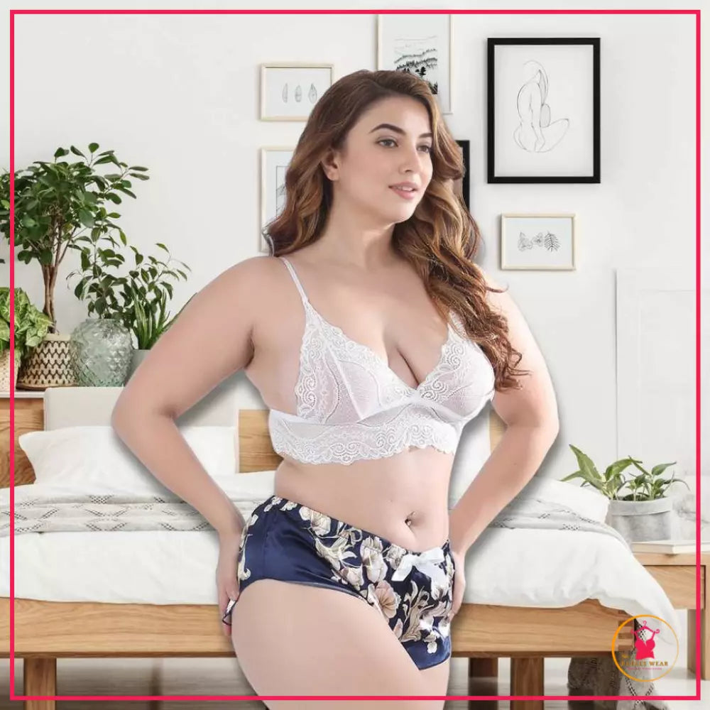 Printed satin bridal nightwear set by Petals Wear Pakistan

