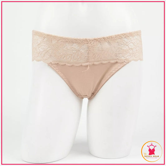 Lace Embroidered Everyday Comfort Panty - Skin