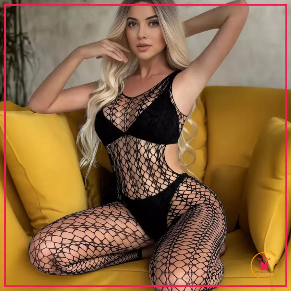 Women’s Hollowout Stretchable Bodystocking - A to C Cup Fit

