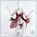 Butterfly embroidered sheer mesh lingerie set for women