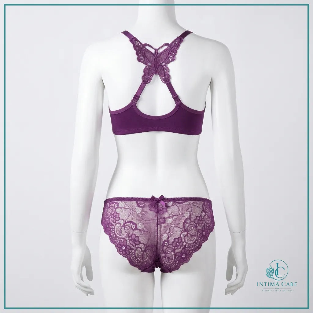 Elegant two piece butterfly lace lingerie set for women in Pakistan