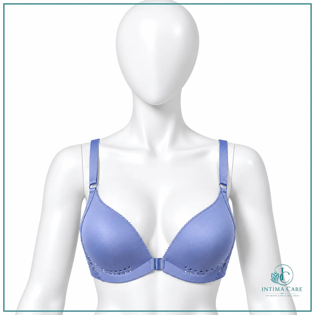 Women's front opening comfort bra with light padding