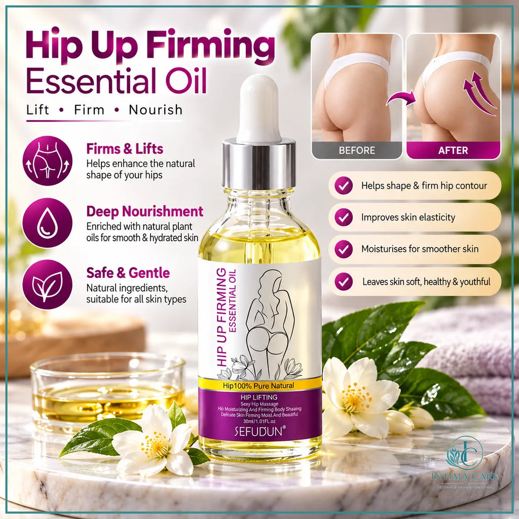 Hip massage oil 30ml with grape seed oil and vitamin E at Intima Care Pakistan