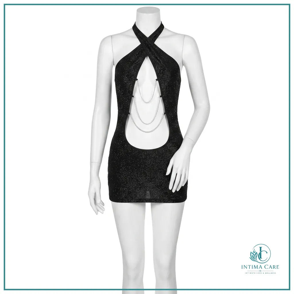 Hollow Chain Detail Two Piece Lingerie Set for women