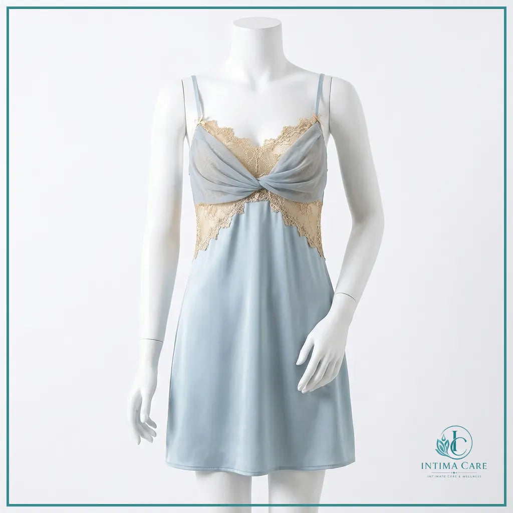 Two-piece women's lingerie set featuring a hollow lace nightgown and panty