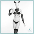 Japanese cosplay fantasy lingerie set with coordinated five-piece outfit for women