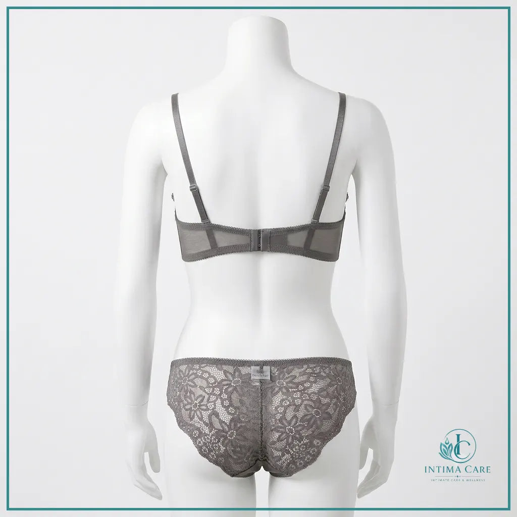 Women's stylish lace lingerie set with padded bra and matching panty