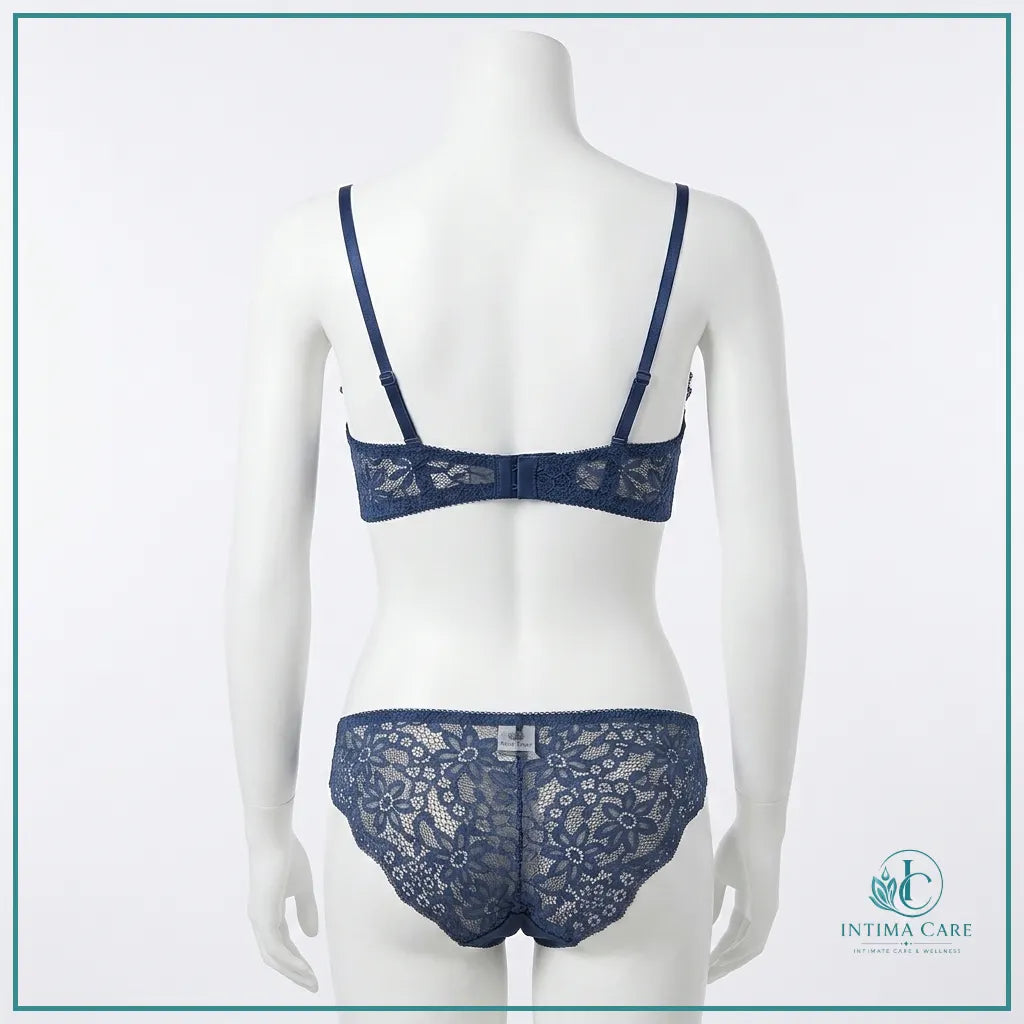 Elegant lace cross-bandage lingerie set for women