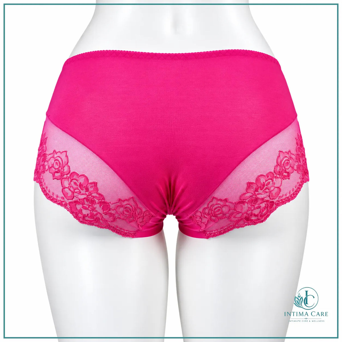 Ladies cotton underwear with decorative lace embroidery