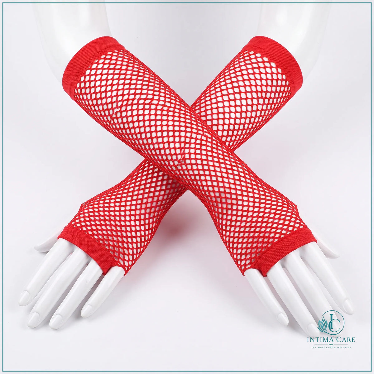 Neon fishnet lace fingerless hand sleeves fashion accessory
