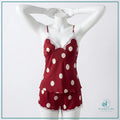 Polka dot luxury satin silk nightwear set for women