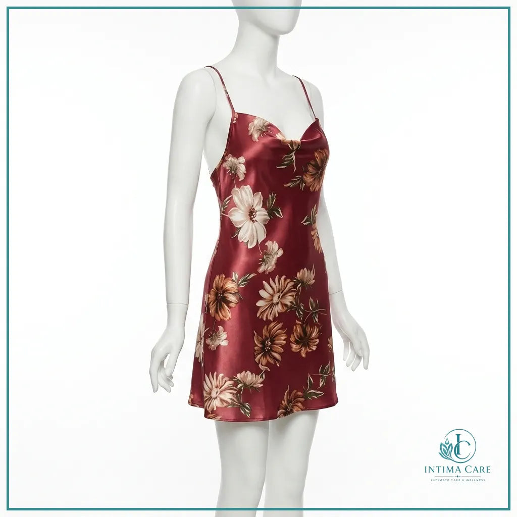 Premium Ice Silk Slip Nightwear Set for women featuring coordinated nightwear and panty