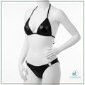 Shiny Metallic Latex Bikini Lingerie Set with matching top and panty